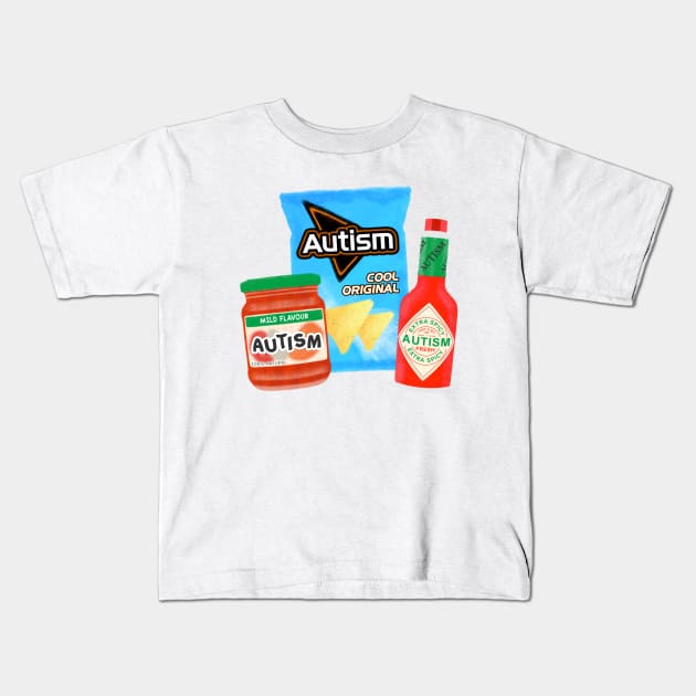 Spicy Autism Kids T-Shirt by jadeboylan